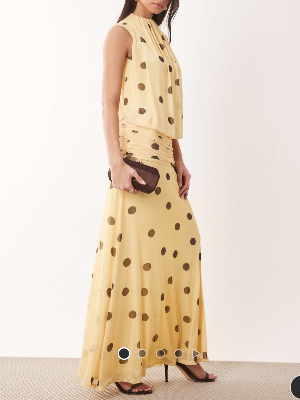 Polka Dot Yellow Maxi Dress